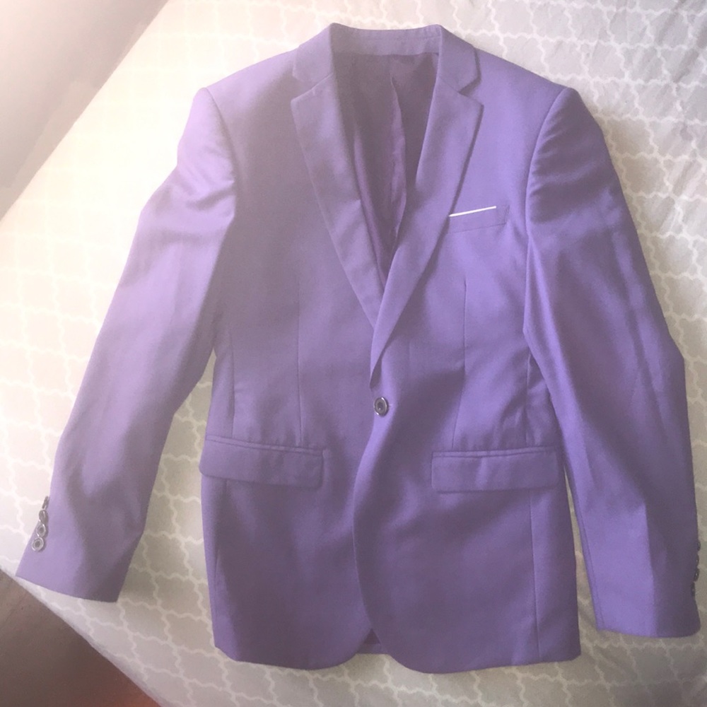 Men’s Full set lavender tapered suit!!!